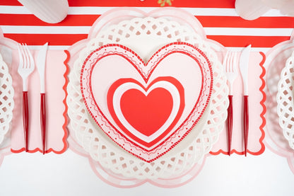 Sweetheart Colorblock Heart Shaped Napkins