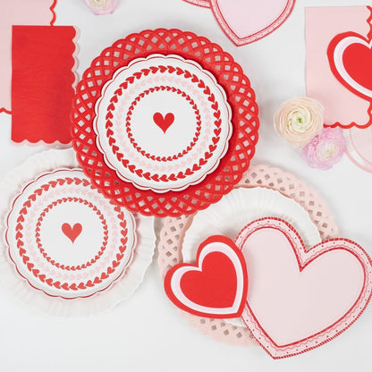 Sweetheart Swirl Hearts Dessert Plates