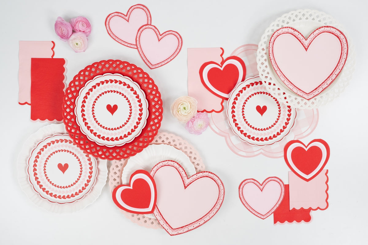 Sweetheart Colorblock Heart Shaped Napkins