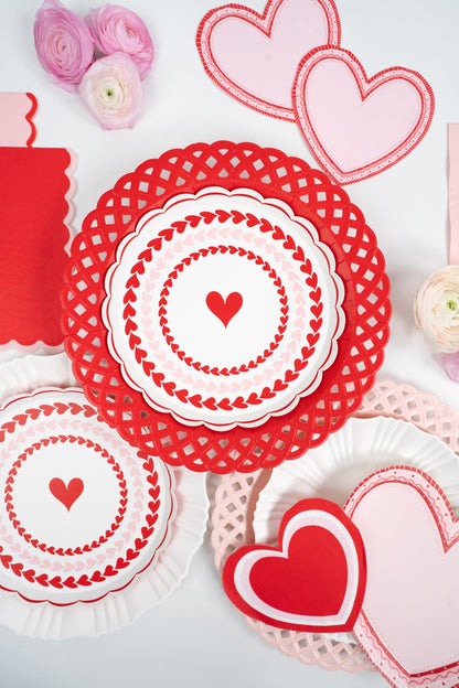 Sweetheart Colorblock Heart Shaped Napkins
