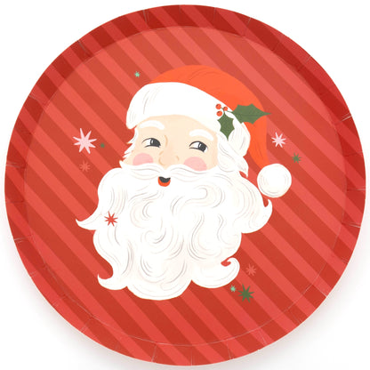 Jolly Santa Vintage Christmas Dessert Plates