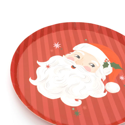 Jolly Santa Vintage Christmas Dessert Plates