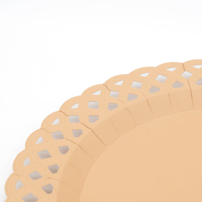 Light Brown Basketweave Dinner Plates