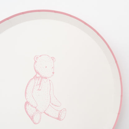 Pink Precious Baby Bear Dessert Plates