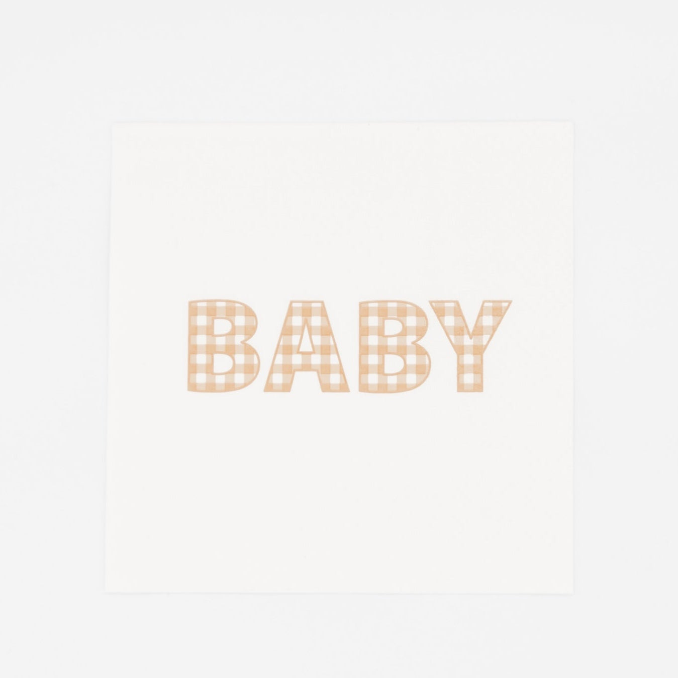 Beige Precious Baby Plaid Cocktail Napkins