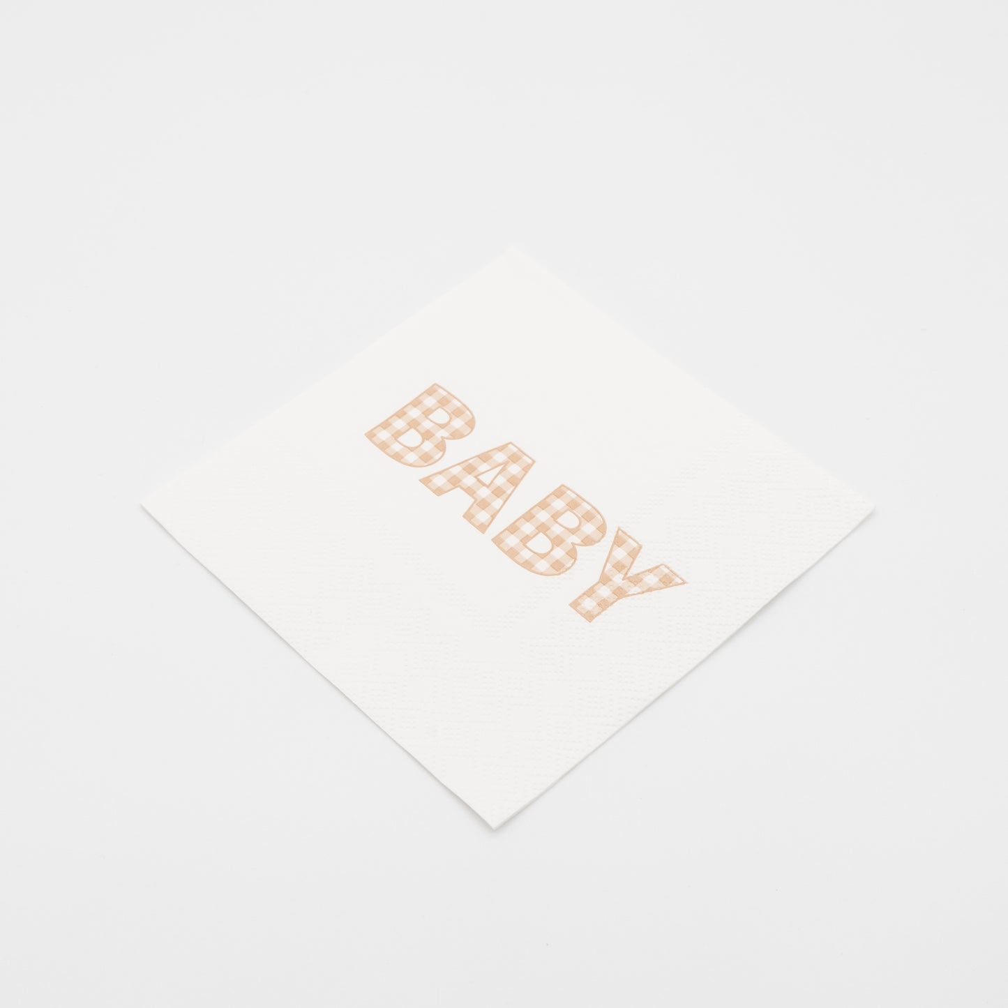 Beige Precious Baby Plaid Cocktail Napkins