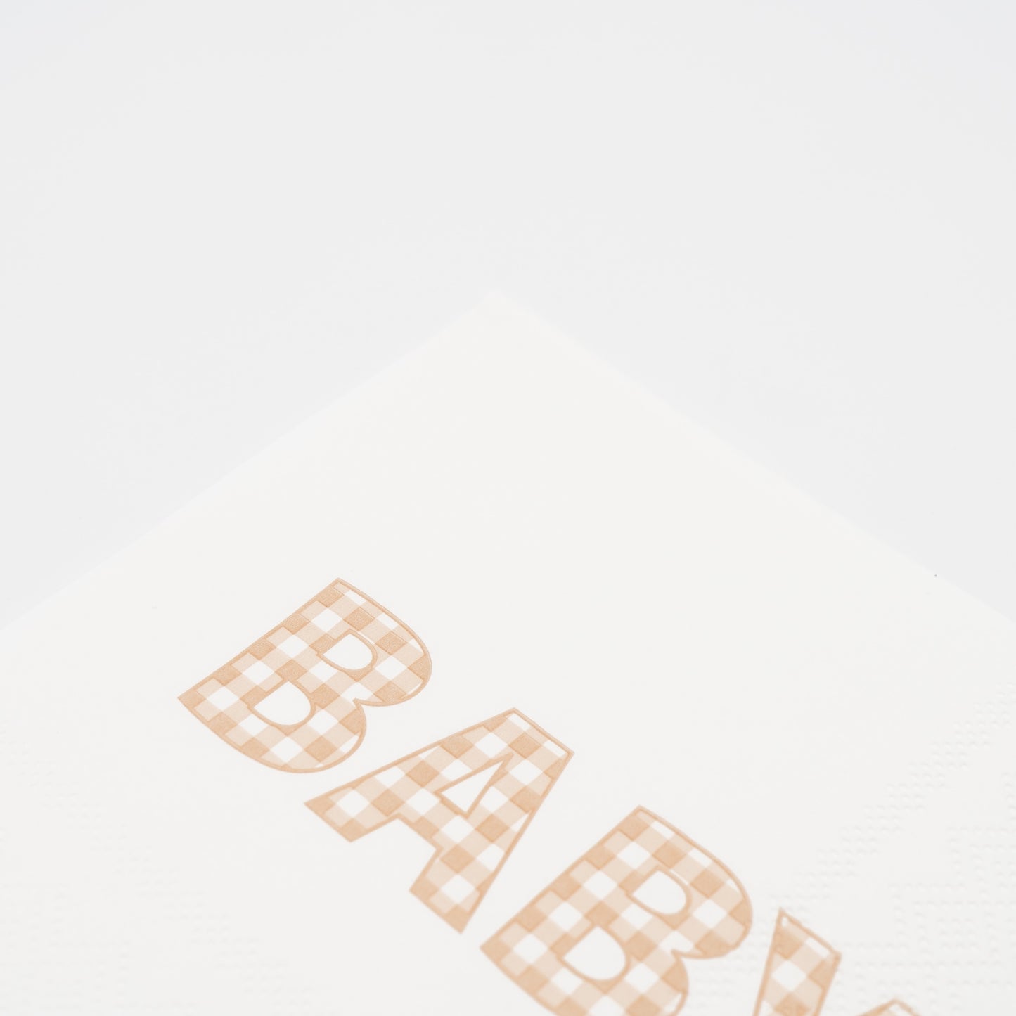 Beige Precious Baby Plaid Cocktail Napkins