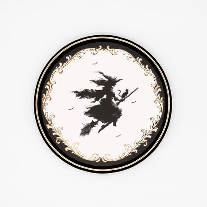 Elegant Halloween Witch Dessert Plates