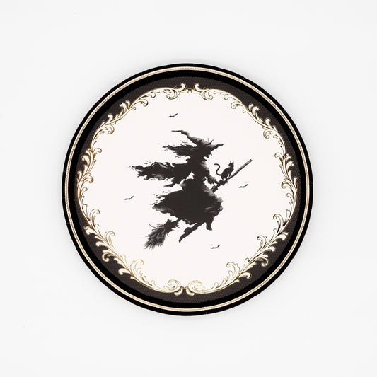 Elegant Halloween Witch Dessert Plates
