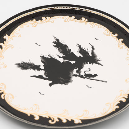 Elegant Halloween Witch Dessert Plates