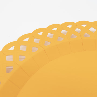 Marigold Yellow Basketweave Dinner Plates