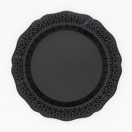 Elegant Black Pattern Dinner Plates