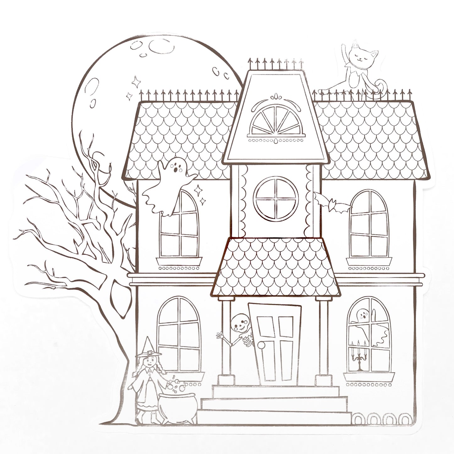 Haunted House Halloween Coloring Placemats
