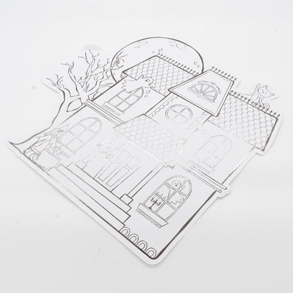 Haunted House Halloween Coloring Placemats