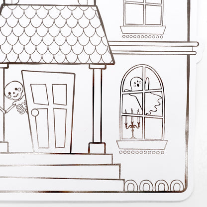 Haunted House Halloween Coloring Placemats