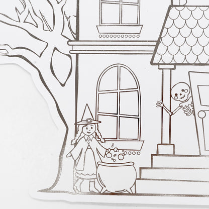 Haunted House Halloween Coloring Placemats