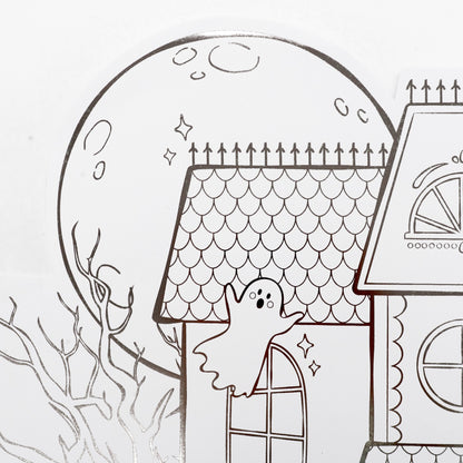 Haunted House Halloween Coloring Placemats