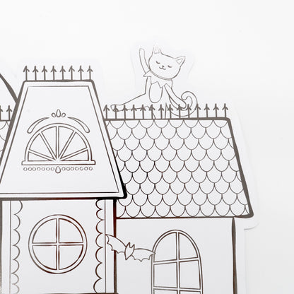 Haunted House Halloween Coloring Placemats