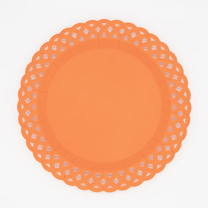 Orange Basketweave Dinner Plates