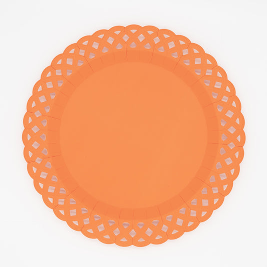 Orange Basketweave Dinner Plates