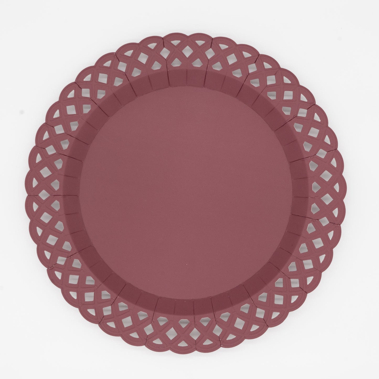 Burgundy Basketweave Dinner Plates