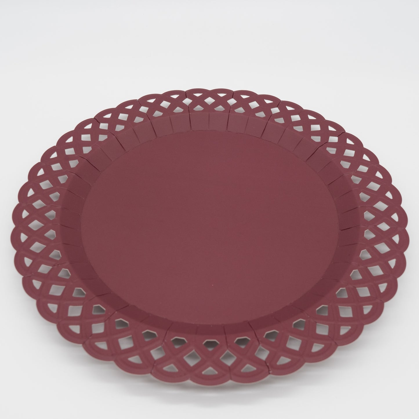 Burgundy Basketweave Dinner Plates