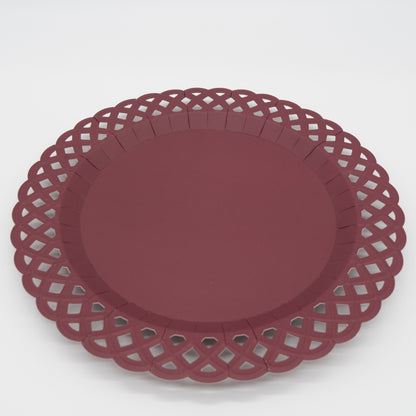 Burgundy Basketweave Dinner Plates