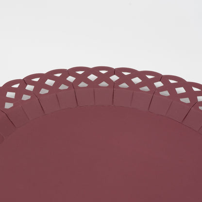 Burgundy Basketweave Dinner Plates