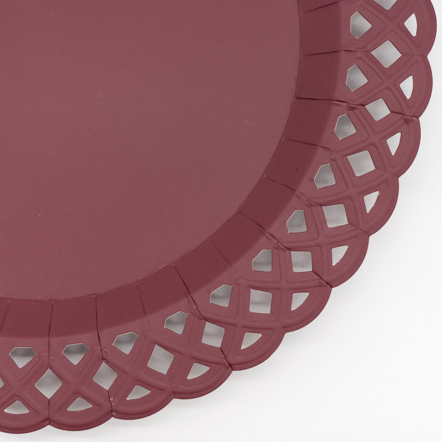 Burgundy Basketweave Dinner Plates