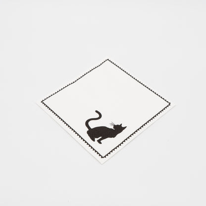 Elegant Halloween Cat Cocktail Napkins