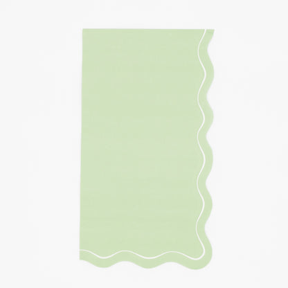 Sage Green Scallop Guest Towels
