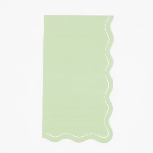 Sage Green Scallop Guest Towels