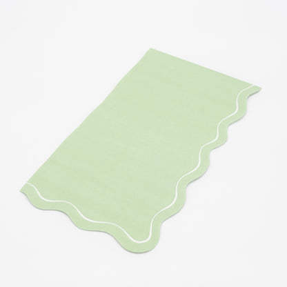 Sage Green Scallop Guest Towels