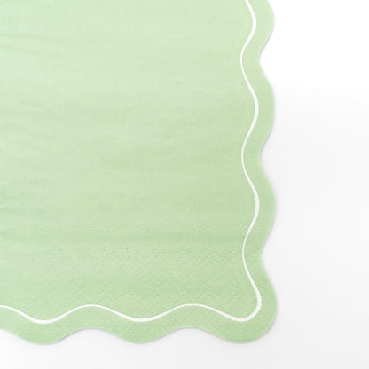 Sage Green Scallop Guest Towels