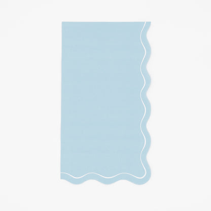 Light Blue Scallop Guest Towels