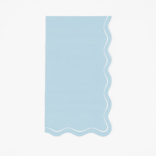 Light Blue Scallop Guest Towels