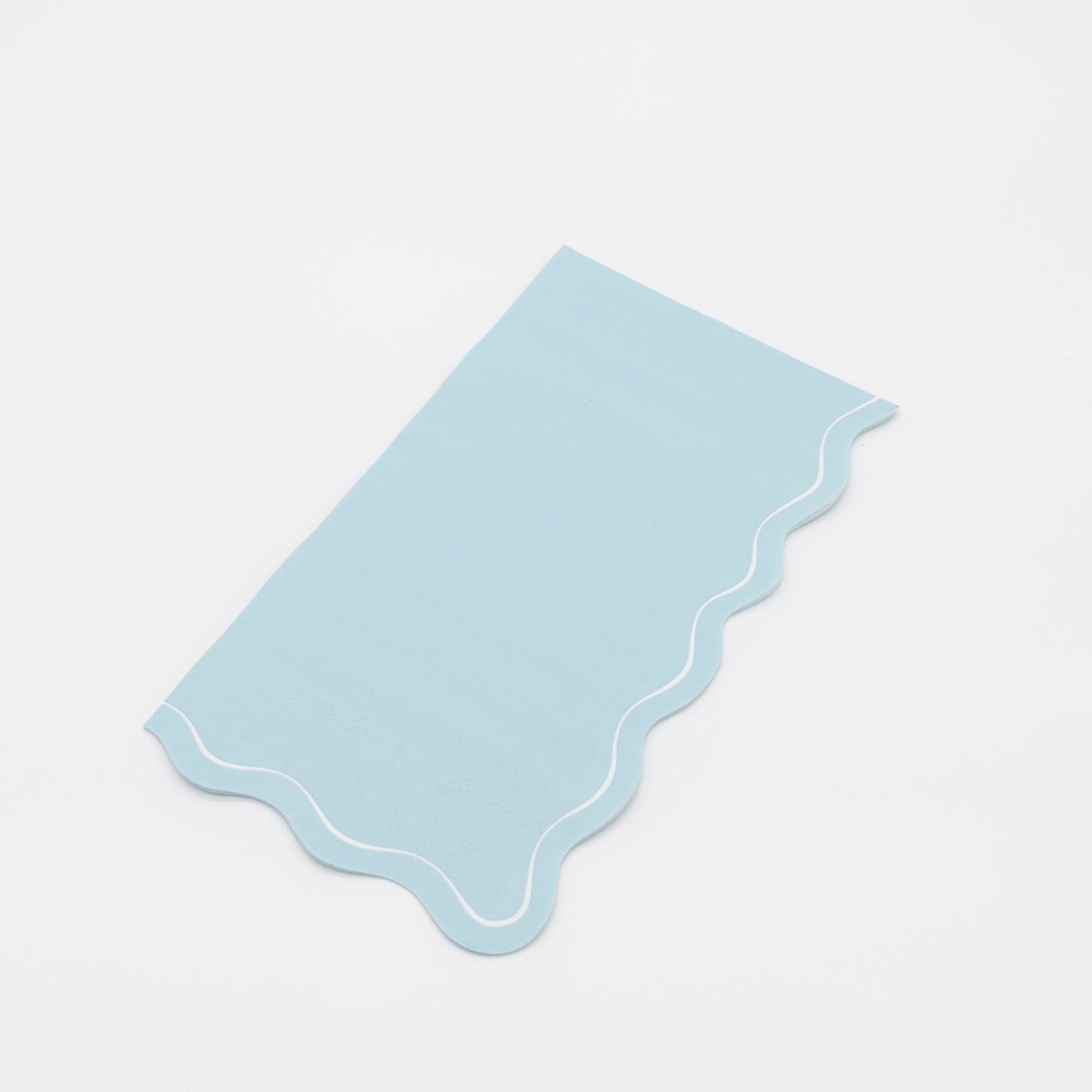 Light Blue Scallop Guest Towels