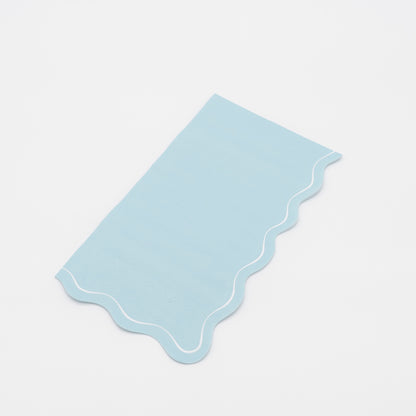 Light Blue Scallop Guest Towels