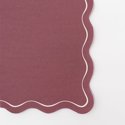 Burgundy Scallop Guest Towels