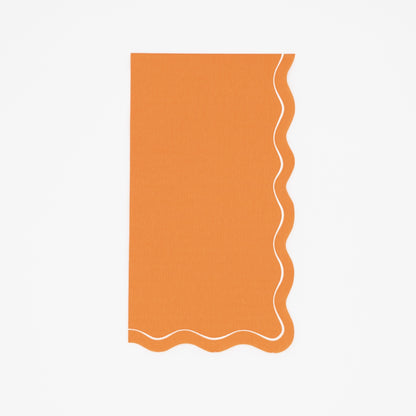 Orange Scallop Guest Towels