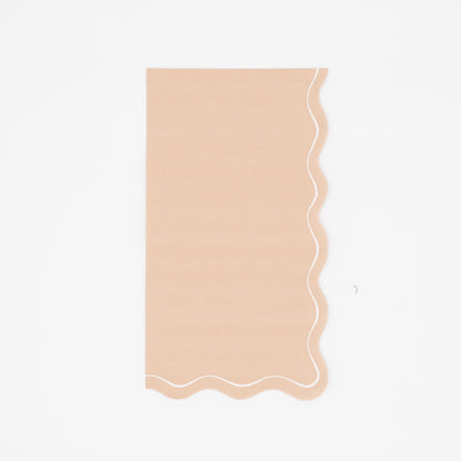Light Brown Scallop Guest Towels