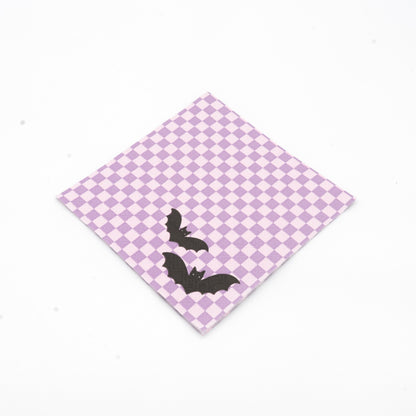 Bewitching Checkered Halloween Cocktail Napkins