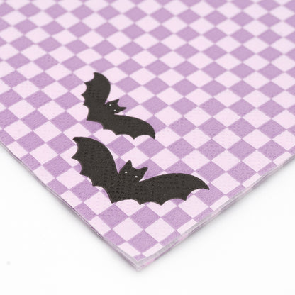 Bewitching Checkered Halloween Cocktail Napkins
