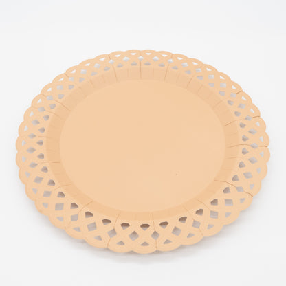 Light Brown Basketweave Dinner Plates