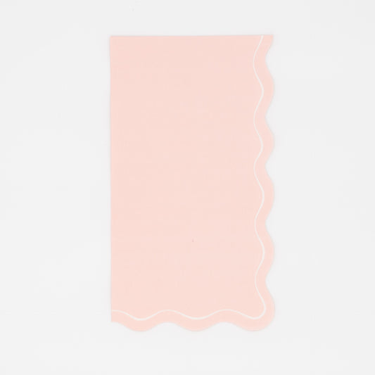 Pink Scallop Guest Towels