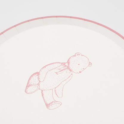 Pink Precious Baby Bear Dessert Plates