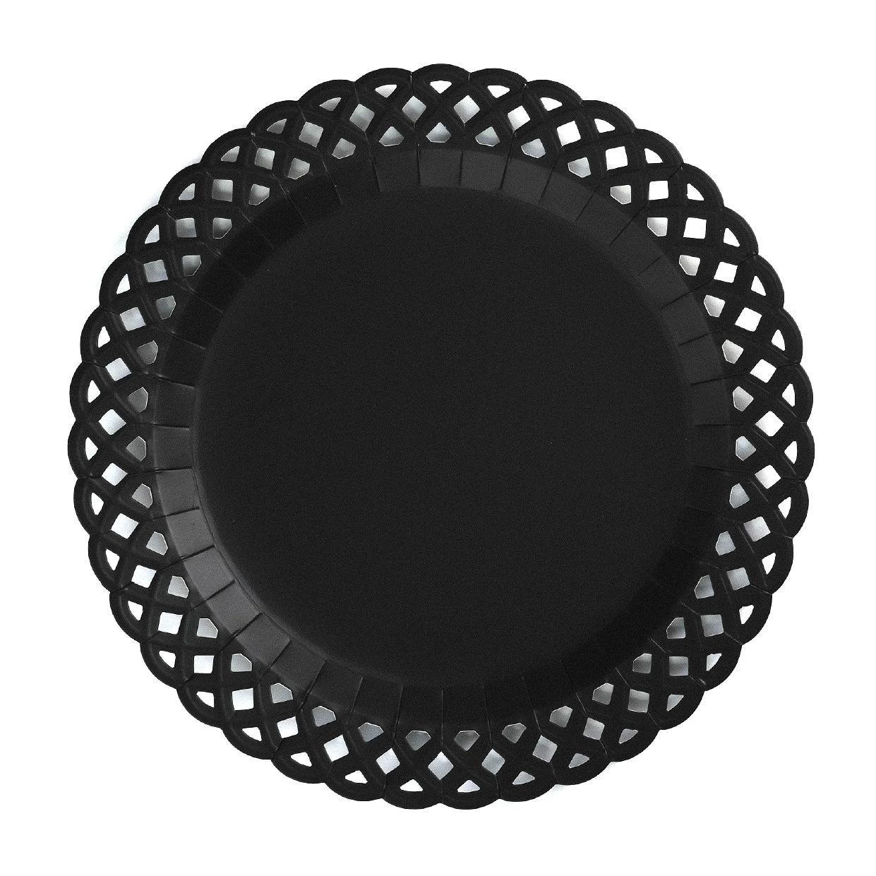 Black Basketweave Dinner Paper Plates