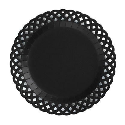 Black Basketweave Dinner Paper Plates