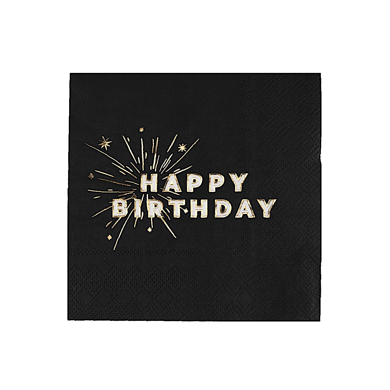Black Happy Birthday Beverage Napkins