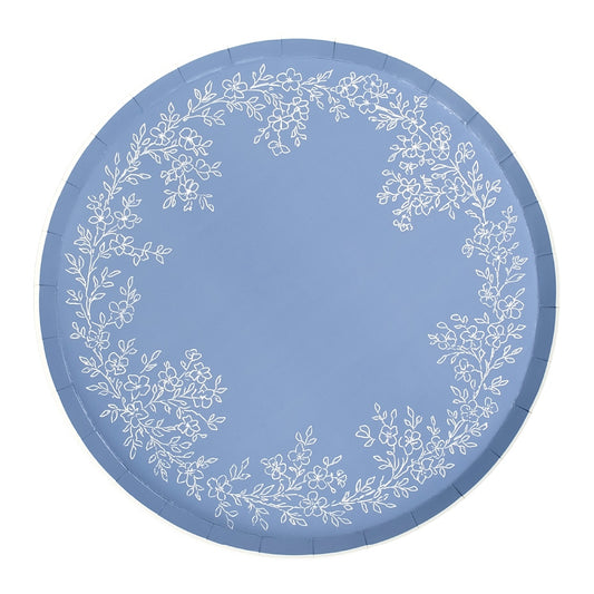 Floral Elegance Blue Dinner Plate